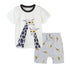 Summer white giraffe boy short sleeve suit